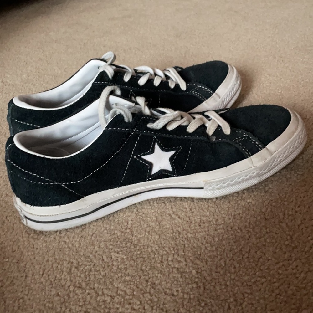 Converse one star black sneakers. Women 7.5. Men 5.5. Used
